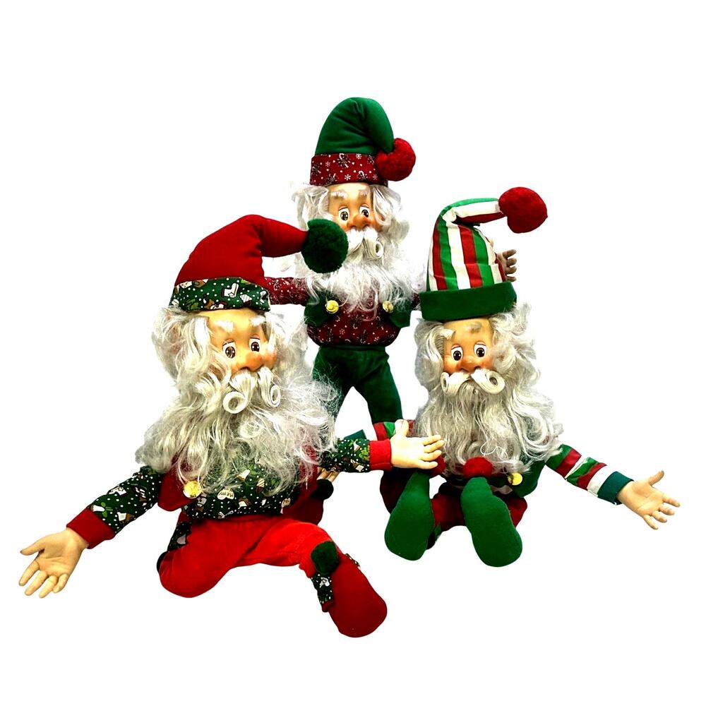 North Pole Village Vintage 1994 Enesco Sandi Zimnicki Poseable 20" Elf Dolls-3